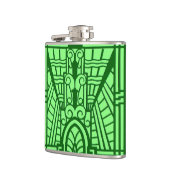 Flasques Déco Motif Architectural, Jade Vert Lumière (Gauche)