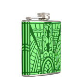 Flasques Déco Motif Architectural, Jade Vert Lumière (Droite)