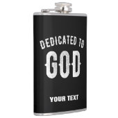FLASQUES DÉDIÉ À DIEU PERSONNALISABLE COOL TEXTE BLANC (Droite)