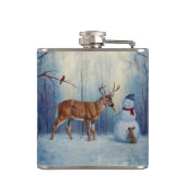 Flasques Deer et Happy Snowman hiver de vacances scène (Dos)