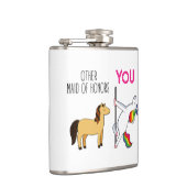 Flasques Demande de témoin de mariage drôle, licorne mignon (Droite)