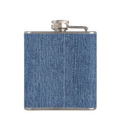 Flasques Dénim Bleu, Rouge & Blanc, Grand Initial 6oz (Dos)