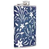 Flasques Denim Blooms : Floral Pattern Arrière - plan (Droite)