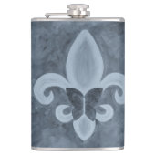 Flasques Denim Butterfleur | Papillon bleu Fleur de Lis (Devant)