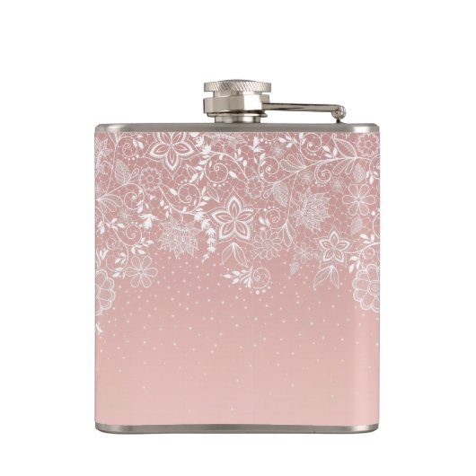 Flasques Dentelle blanche élégante florale et conception de (Dos)