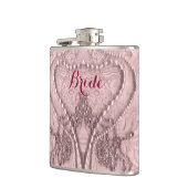 Flasques Dentelle Fille Tint Rose Et Purls Bride Flask (Gauche)