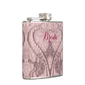 Flasques Dentelle Fille Tint Rose Et Purls Bride Flask (Droite)