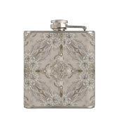 Flasques dentelle florale de rhinocéros beige des années 19 (Dos)