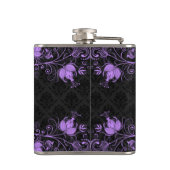 Flasques Dentelles florales violettes monogrammes noires (Dos)