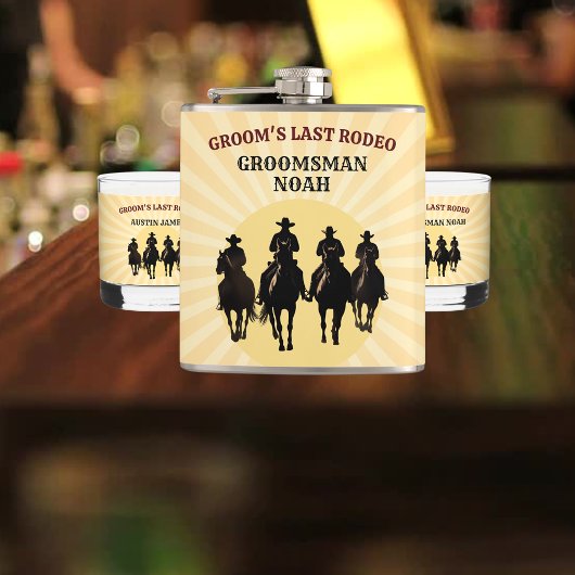 Flasques Dernière soirée du marié au coucher du soleil Ente