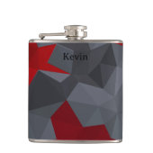 Flasques Des triangles gris, rouges disposés aléatoirement. (Devant)