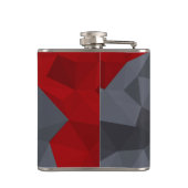 Flasques Des triangles gris, rouges disposés aléatoirement. (Dos)