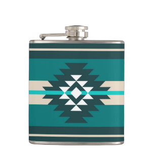 Flasques Design aztèque en couleur turquoise