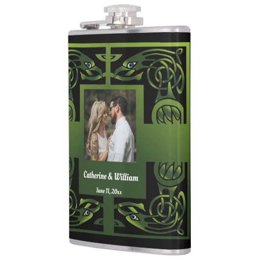 Flasques Design Celtique irlandais traditionnel vert (Gauche)