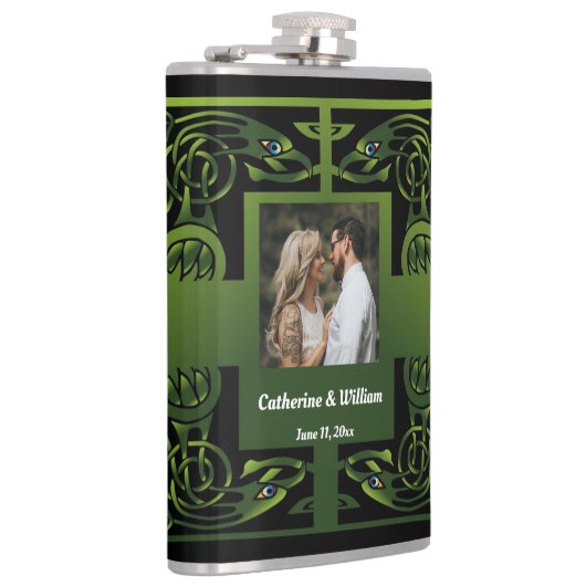 Flasques Design Celtique irlandais traditionnel vert (Droite)