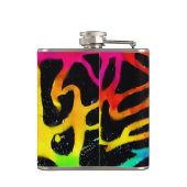 Flasques Design coloré de peinture à rayures de néon (Dos)