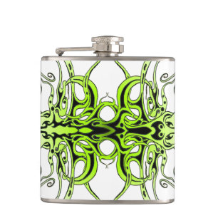 Flasques Design de tatouage Tribal Personnalisé Vert
