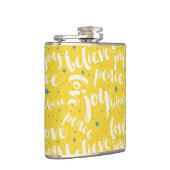 Flasques Design de texte blanc sur Arrière - plan jaune (Droite)