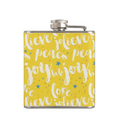 Flasques Design de texte blanc sur Arrière - plan jaune (Dos)