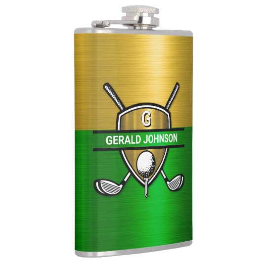 Flasques Design élégant de monogramme Gold Shield (Droite)