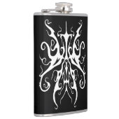 Flasques Design élégant de tatouage tribal - blanc sur noir (Droite)