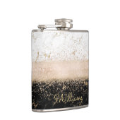 Flasques Design élégant en marbre de confetti rose en or (Droite)