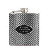 Flasques Design élégant noir blanc personnalisé Groomsmen C (Devant)