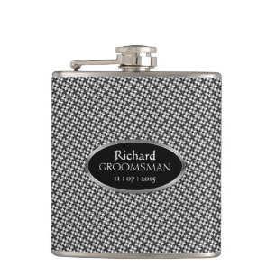 Flasques Design élégant noir blanc personnalisé Groomsmen C