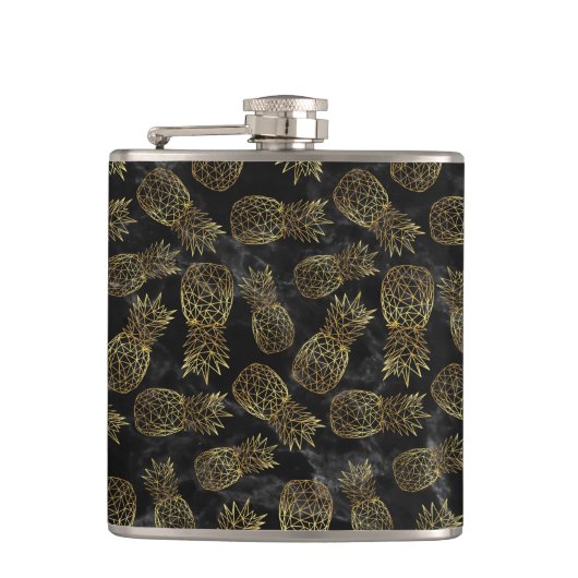 Flasques Design géométrique moderne d'ananas en or (Devant)