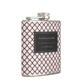 Flasques Design moderne Black Rose Quatrefoil Nom Mariage (Droite)