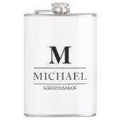 Flasques Design moderne Groomsmen Cadeaux Monogramme Best M (Devant)