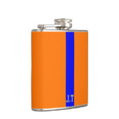 Flasques Design sportif Orange et Monogramme bleu (Droite)