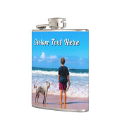 Flasques Design Your Own Pet Photo Flask Gift Custom Text (Gauche)