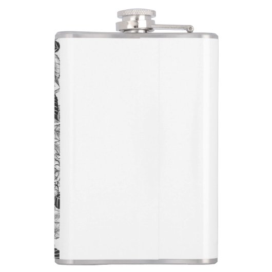 Flasques Dessin à encre de buisson Zebra et rose (Dos)