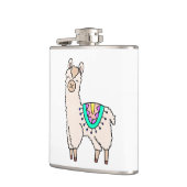 Flasques dessin animé de llama alpaga souriant (Gauche)