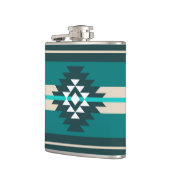 Flasques dessin aztèque de couleur turquoise (Gauche)