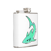 Flasques dessin souriant requin menthe bleu vert océan anim (Droite)