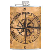 Flasques Destinations - Compass Rose et carte du monde (Devant)