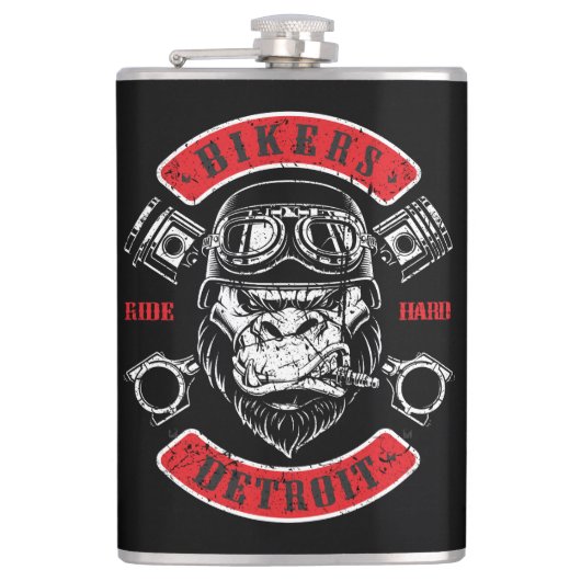 Flasques Détroit Biker Chopper Gorilla (Devant)