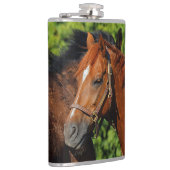 Flasques Deux beaux chevaux de châtaignes au soleil (Droite)