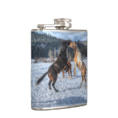 Flasques Deux Chevaux de Ranch Jouer à la Neige d'hiver IV (Droite)