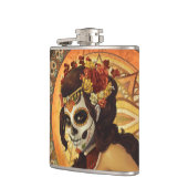Flasques Dia De Los Muertos Throw Pillow (Gauche)