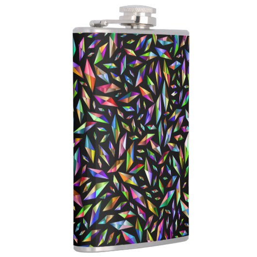 Flasques Diamants multicolores abstraits modernes sur noir (Droite)