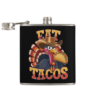 Flasques Dinde de Thanksgiving Manger des Tacos Drôle Mexi