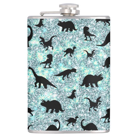 Flasques dinosaure T-rex de l'ombre sur galaxie en pente (Devant)