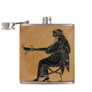 Flasques Dionysus avec la coupe du vin