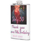 Flasques Dirty 30 Anniversaire ajouter nom rose ajouter dat (Gauche)