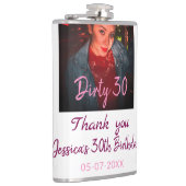 Flasques Dirty 30 Anniversaire ajouter nom rose ajouter dat (Droite)