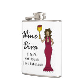 Flasques Diva de vin "que je n'obtiens pas bu, je deviens (Gauche)