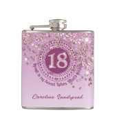 Flasques Dix-huit et Rose Parties scintillant d'or et devis (Devant)